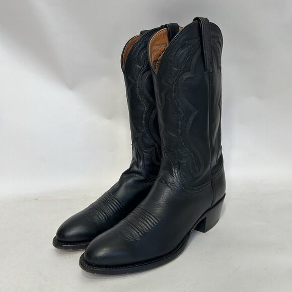 Vintage Lucchese 2000 Genuine Elk Cowboy Boots “Black”